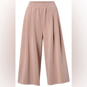 Rielle Cropped Knit Pink Pleated Culottes